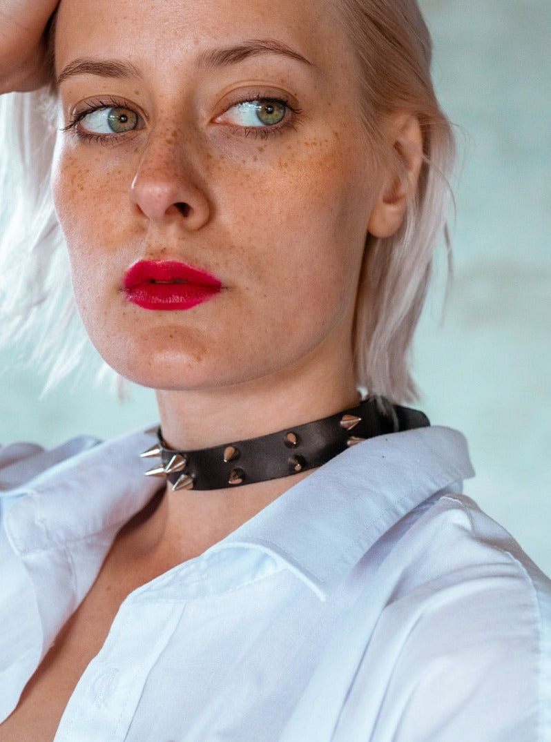 Leather Choker with Studs