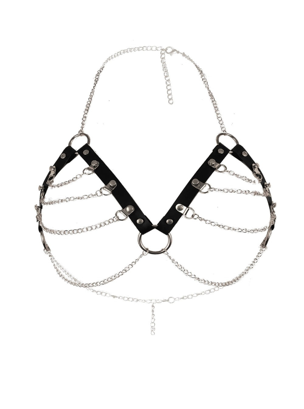 Leather Chest Harness with Chains No. 12